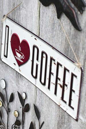 I Love Coffee Wall Sign