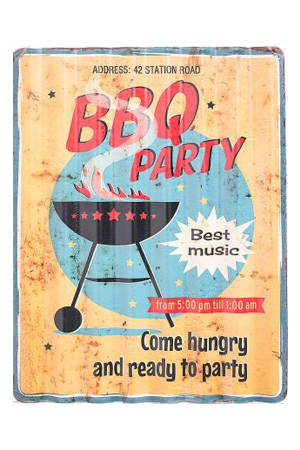 BBQ Party Wall Sign