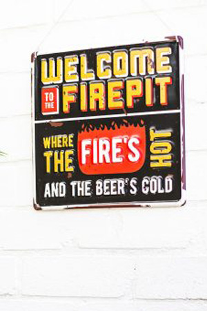 Welcome to the Firepit Wall Sign