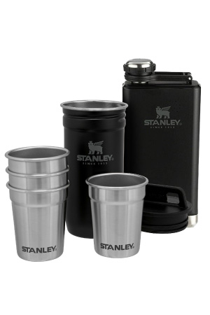 Stanley Adventure Pre-Party Shot Glass + Flask Set Matte Black