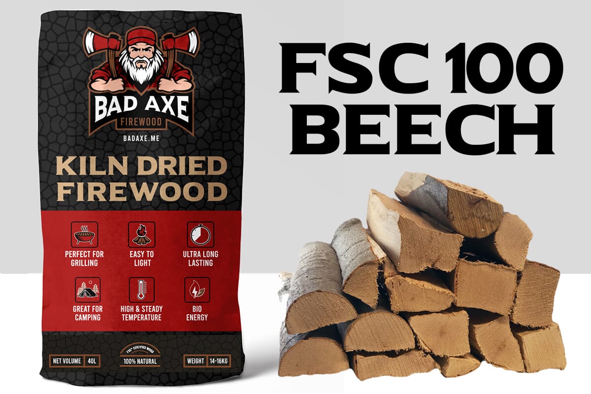 Bad Axe Firewood – Beech 40L Sack Approx 15kg