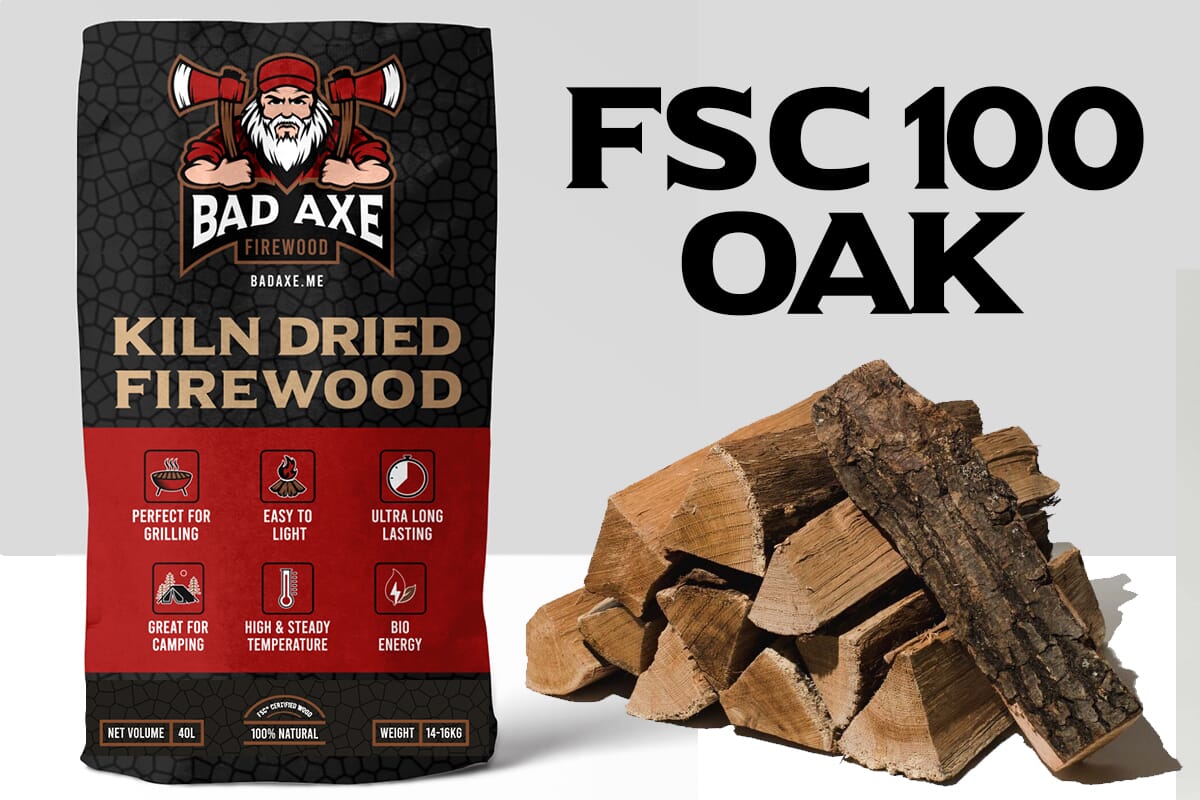 Bad Axe Firewood – Oak 40L Sack Approx 15kg