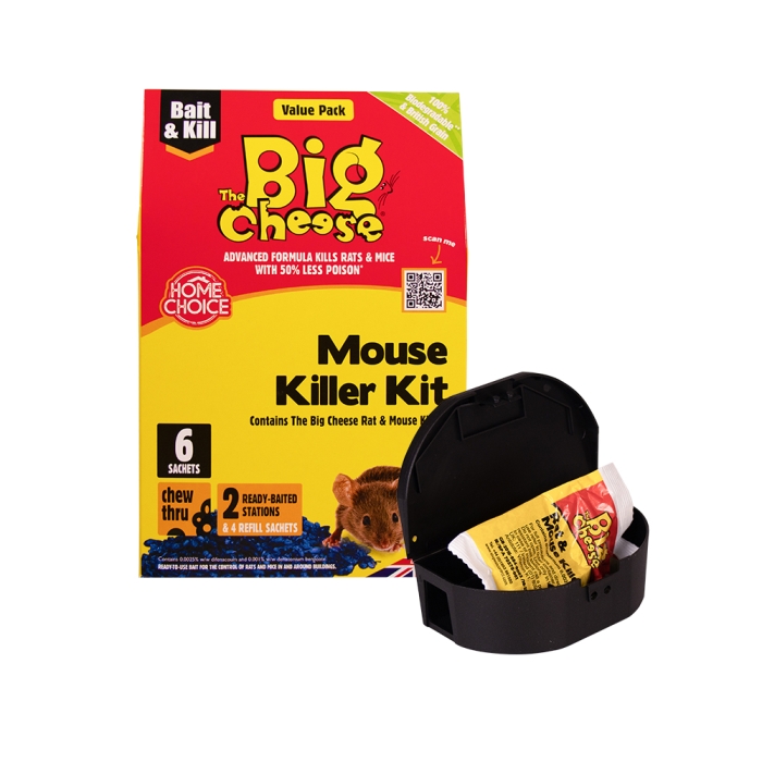 Mouse Killer Kit - 25g Grain x 6 + 2 Stations