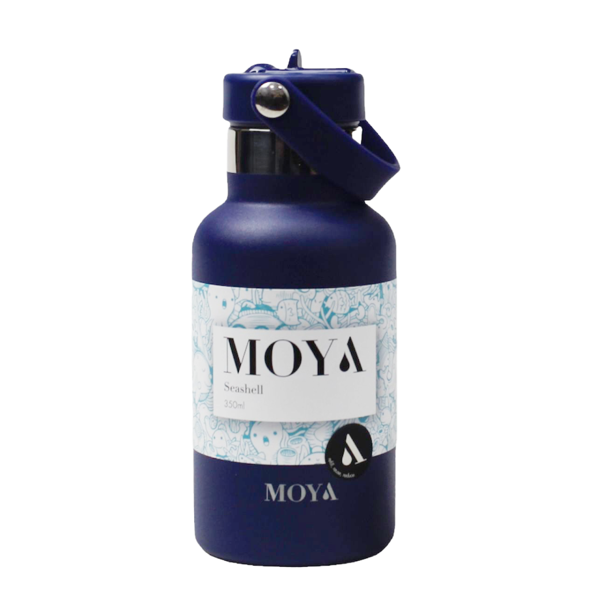 Moya "Seashell" 350ml Insulated Sustainable Water Bottle Navy