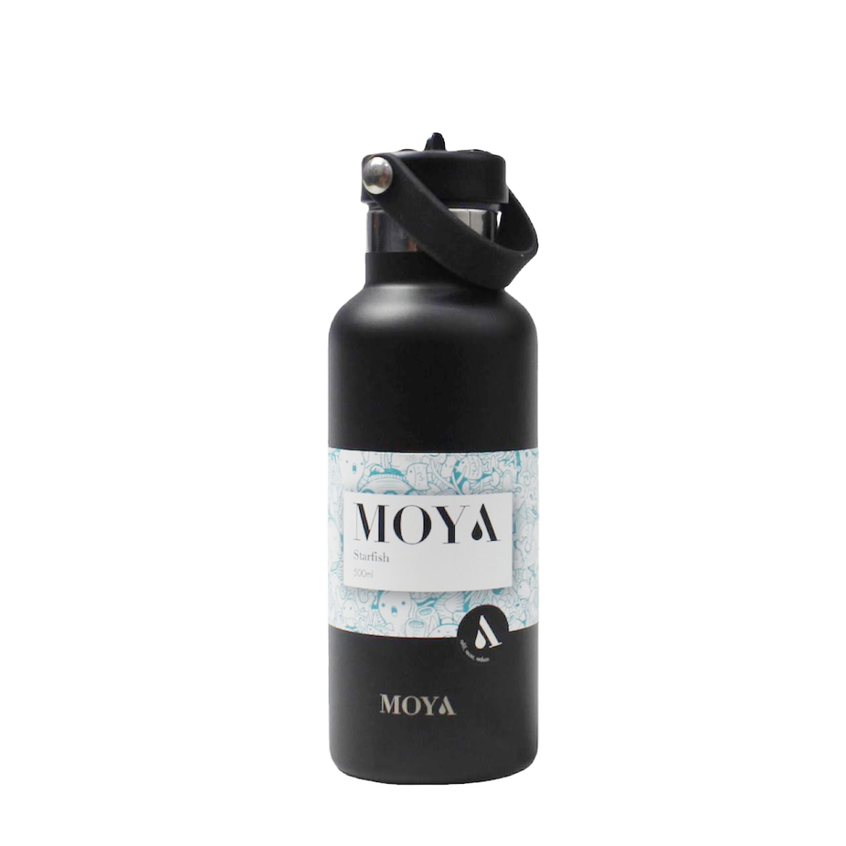 Moya "Starfish" 500ml Insulated Sustainable Water Bottle Black
