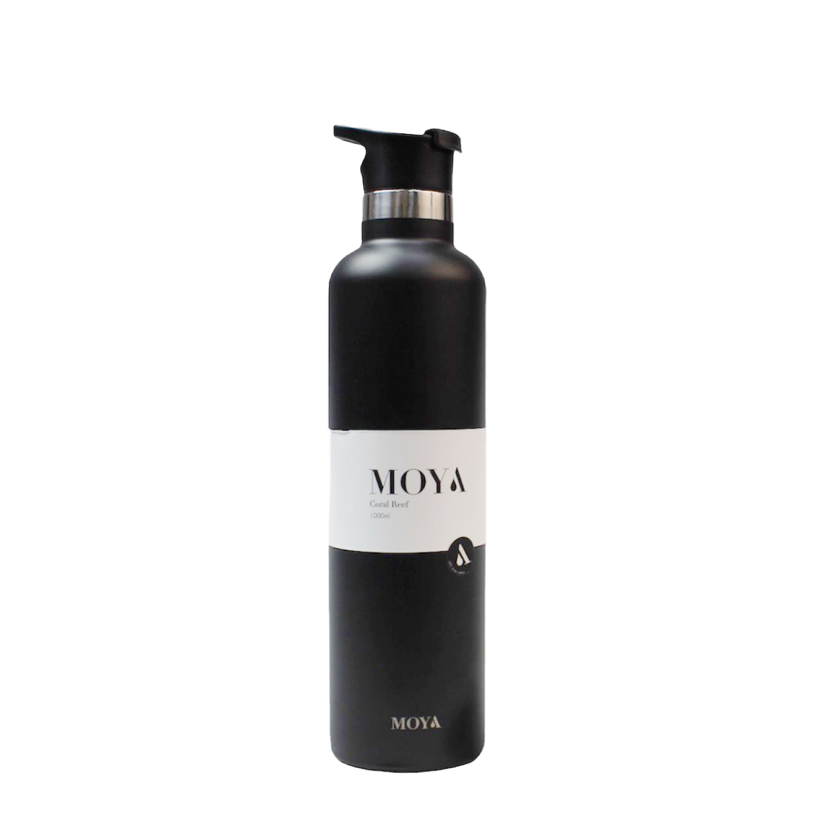 Moya “Coral Reef” 1L Insulated Sustainable Water Bottle Black